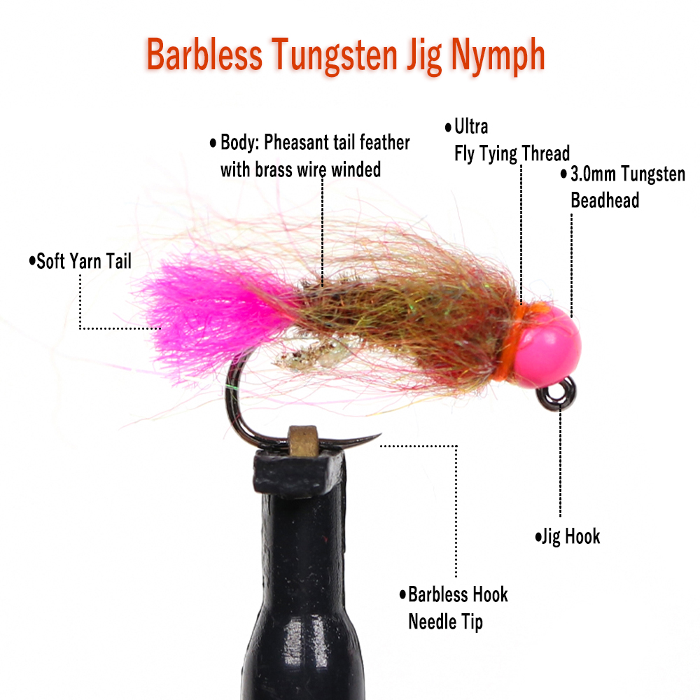 Wifreo 12pcs Tungsten Beadhead - Fishing Hook Barbless reseña y precio