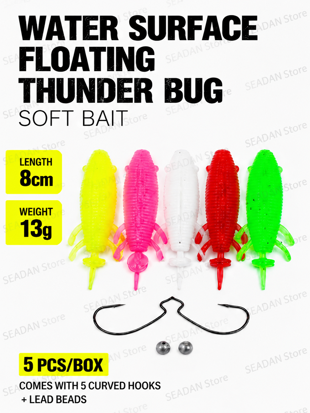 5pcs Floating Soft Frog Lure T - Fishing Hook Offset reseña y precio