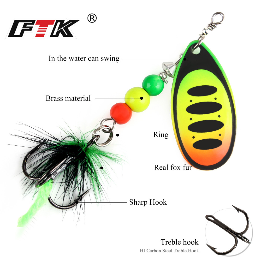 FTK Spinner Bait Fishing Lure  - Fishing Hook Treble reseña y precio