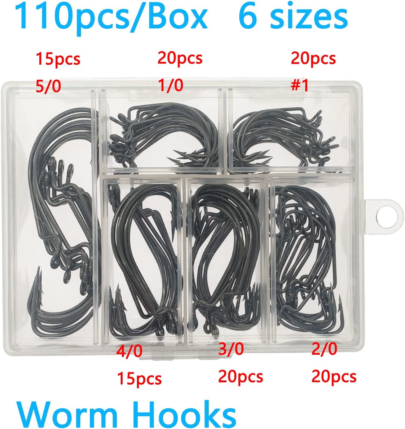 110pcs Bass Fishing Hooks Set, - Fishing Hook Offset reseña y precio