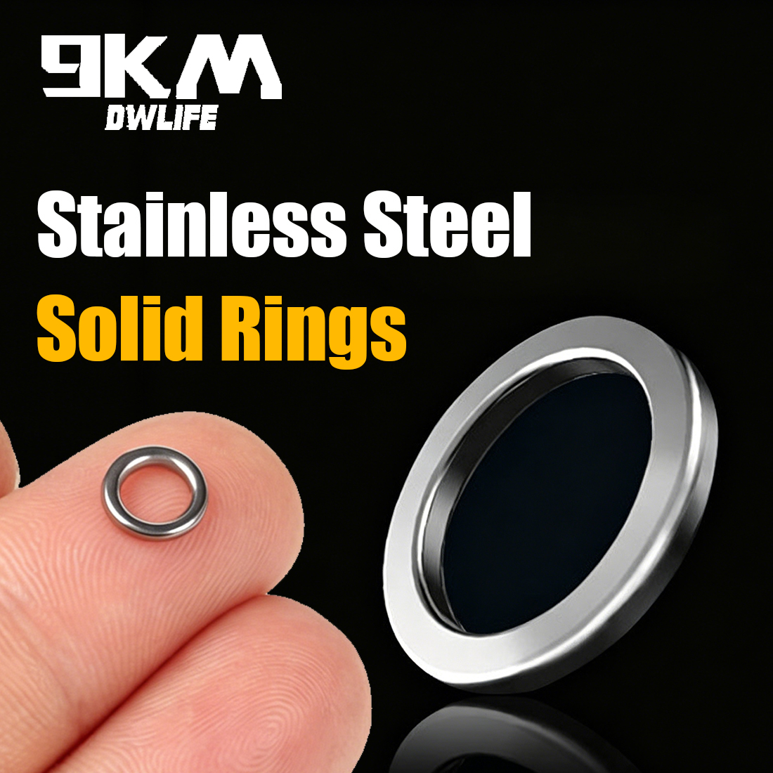 9KM Solid Ring Fishing 50pcs S - Fishing Hook Stainless Steel reseña y precio