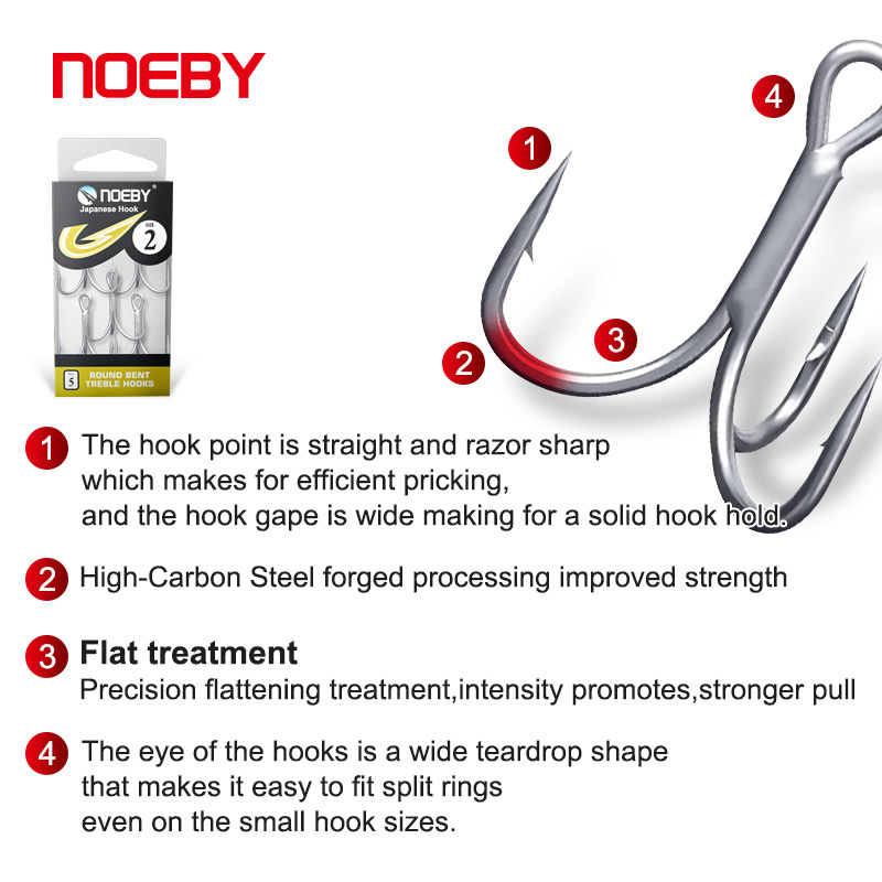 Noeby High Carbon Steel Fishin - Fishing Hook Barbless reseña y precio