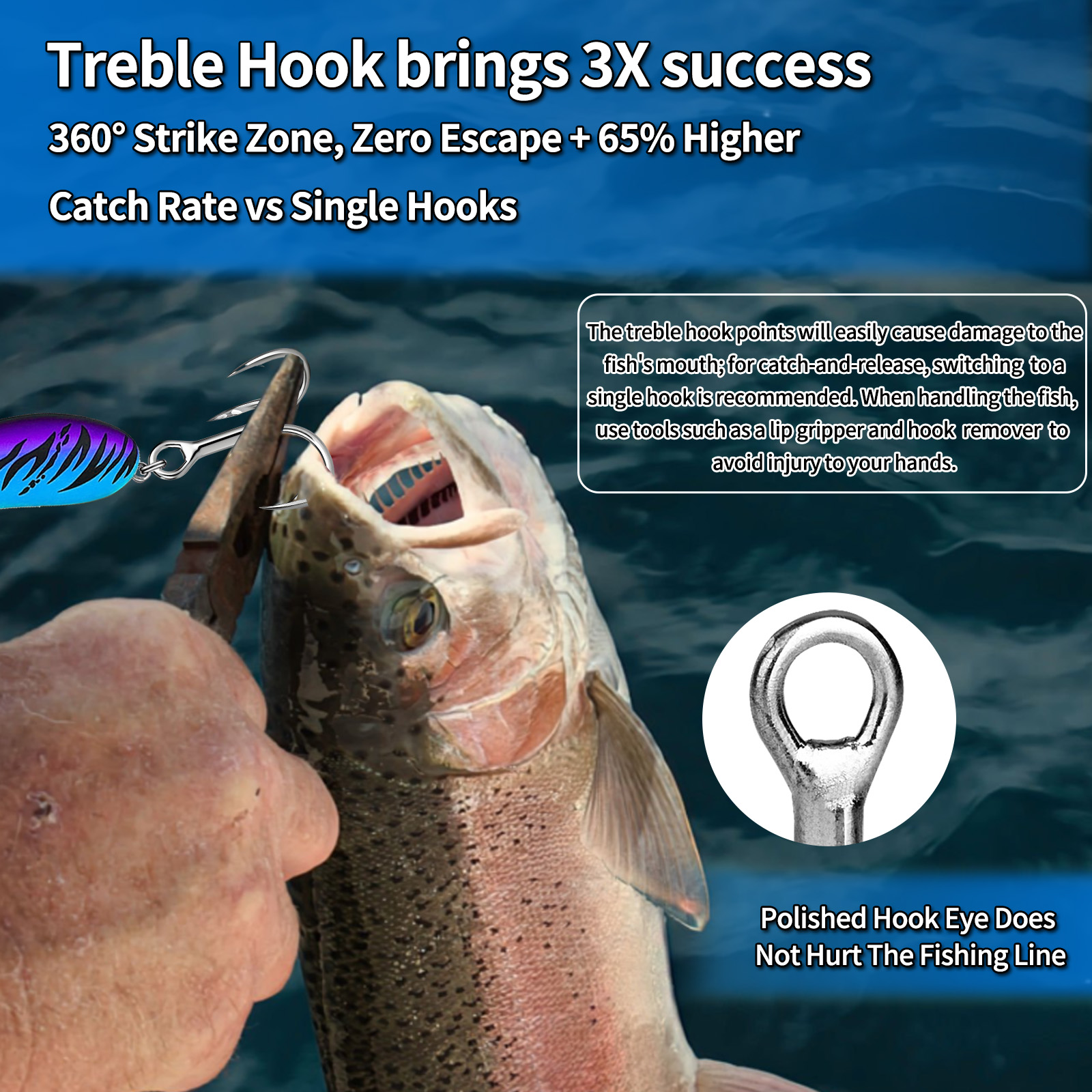 9KM Saltwater Treble Hooks 3X  - Fishing Hook Treble reseña y precio