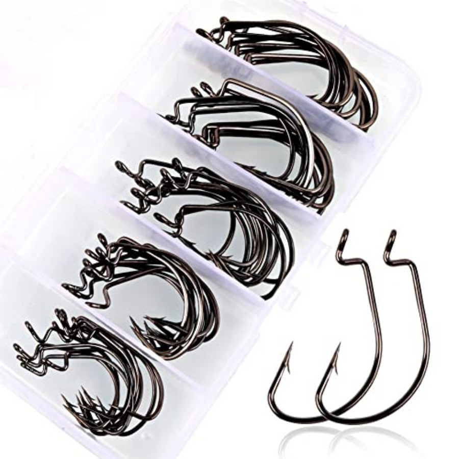 Offset Shank Worm Hooks High C - Fishing Hook Weedless reseña y precio