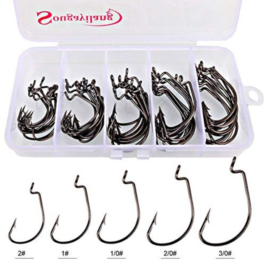 Offset Shank Worm Hooks High C - Fishing Hook Weedless reseña y precio