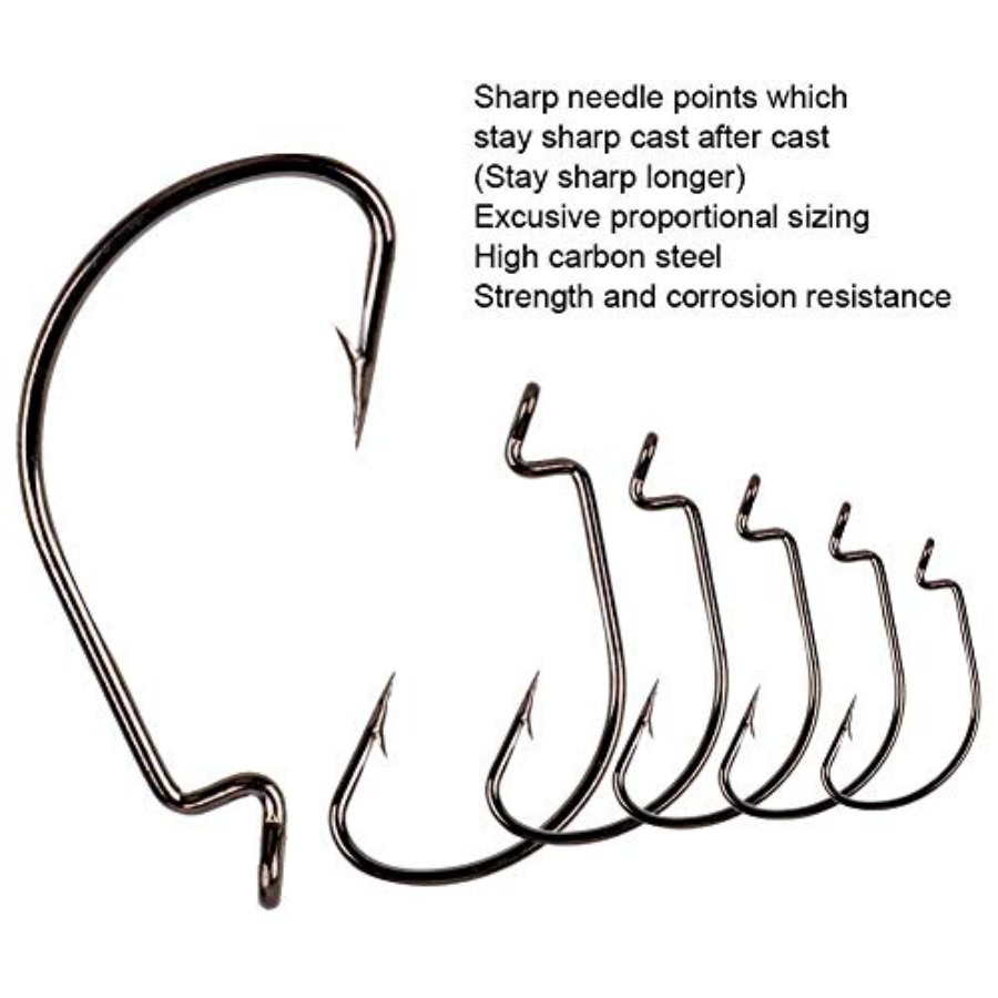 Offset Shank Worm Hooks High C - Fishing Hook Weedless reseña y precio