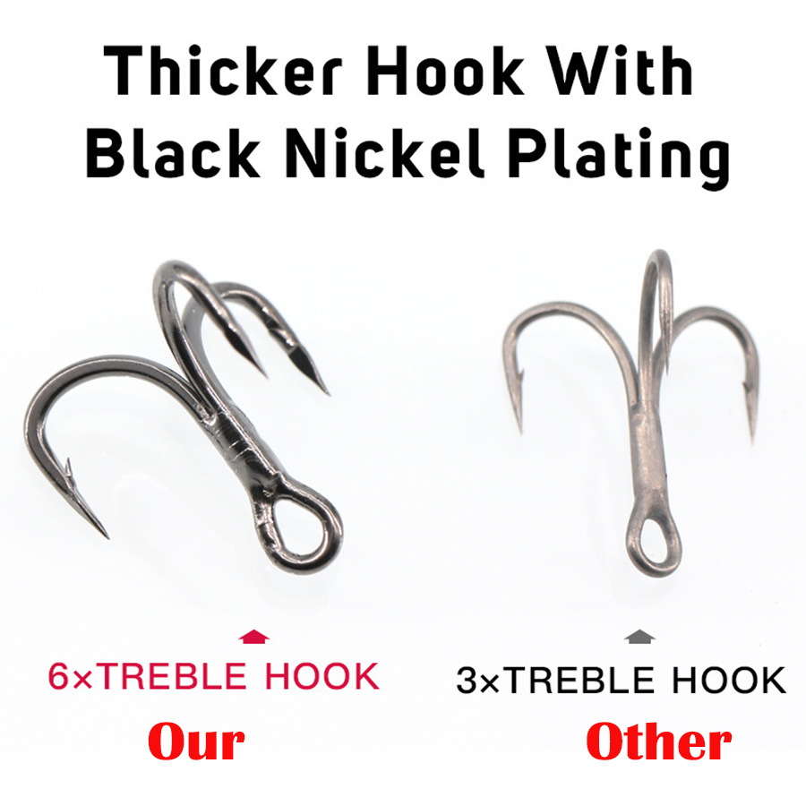 6X Fishing Treble Hook 10Pcs T - Fishing Hook Offset reseña y precio